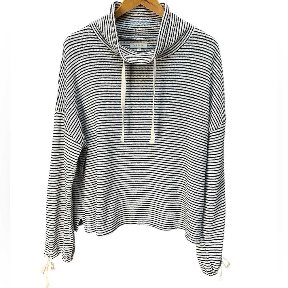 Mile(s) by Madewell Funnel Neck Tie-Sleeve Sweatshirt - Picture 3 of 9